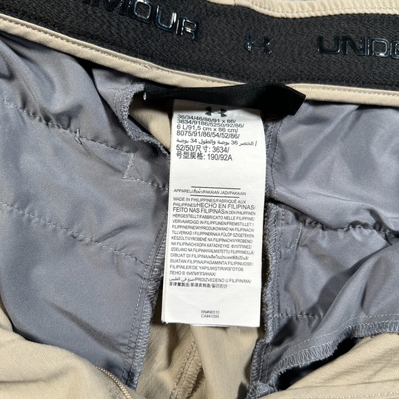 Under Armour Showdown Golf Pants Mens 34x31 Tan Straight Leg Stretch Quick Dry - Picture 4 of 12